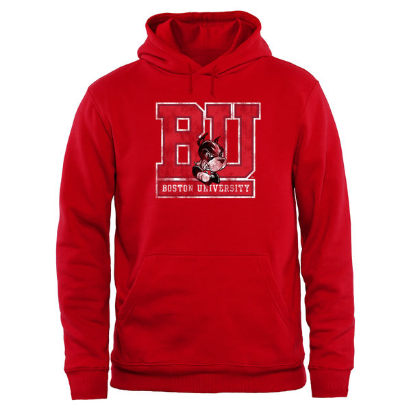 Men NCAA Boston University Big Tall Classic Primary Pullover Hoodie Red